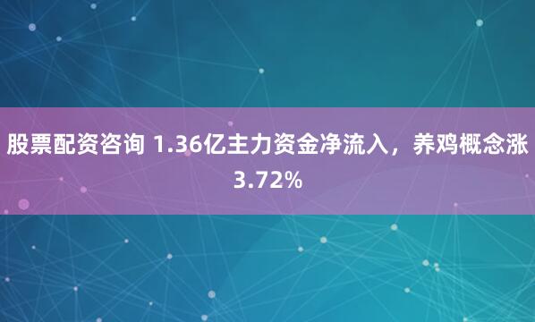 股票配资咨询 1.36亿主力资金净流入，养鸡概念涨3.72%